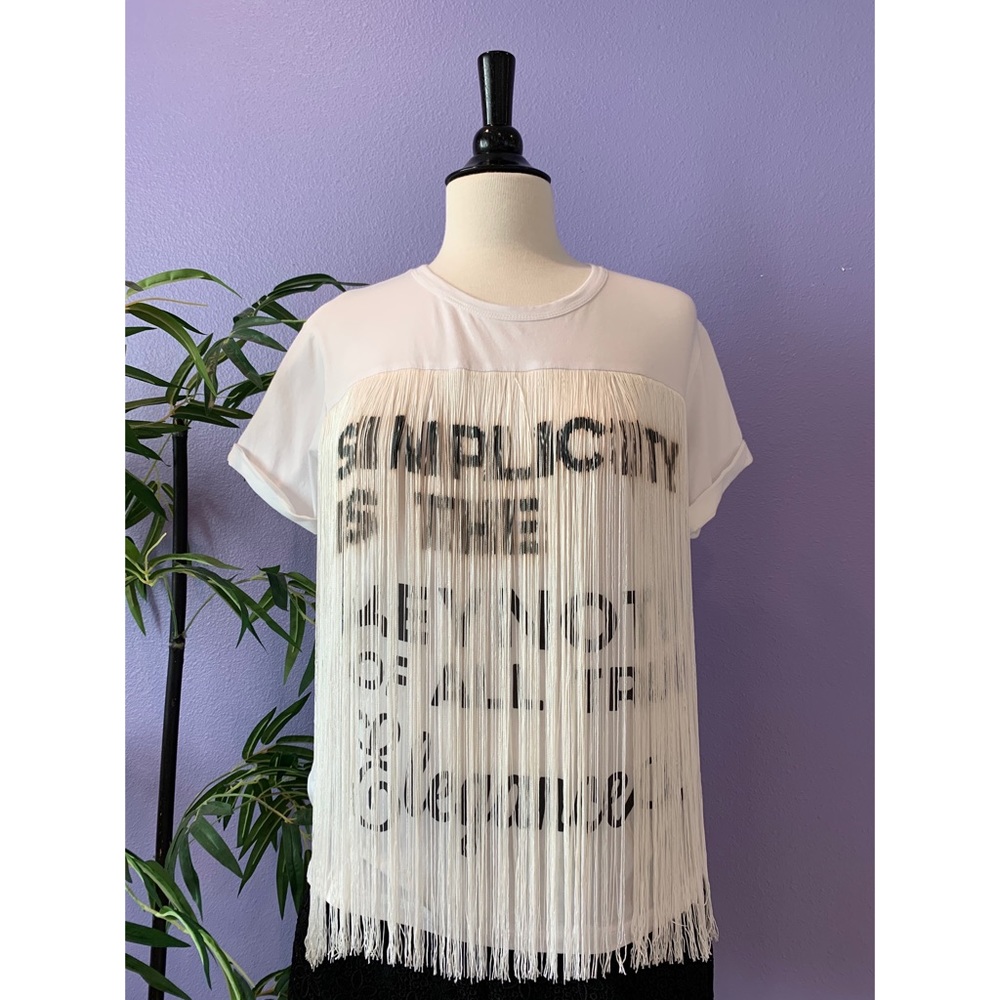 Fringe Detail Logo Tshirt